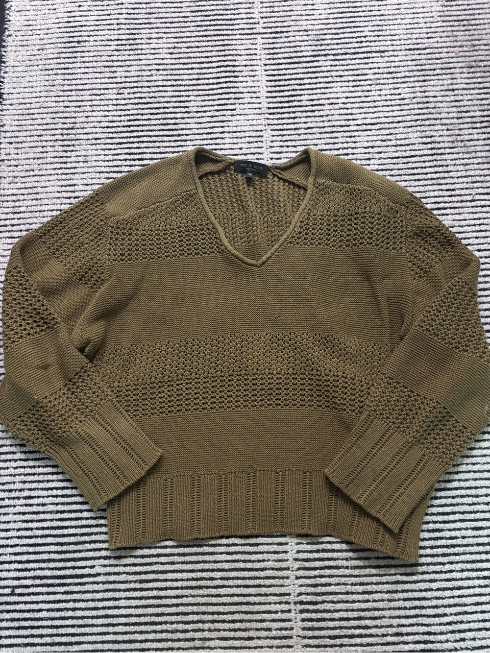 rag & bone Open-Knit Sweater in green